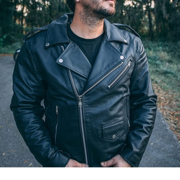 Motorcycle leather jacket - Picture 3 of 12